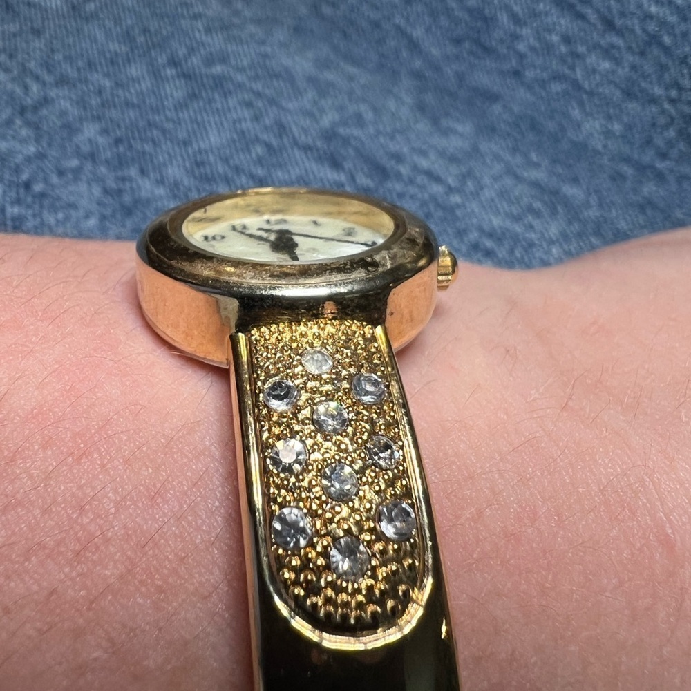 Gold Coast Gold & Rhinestone Watch - Picture 5 of 13